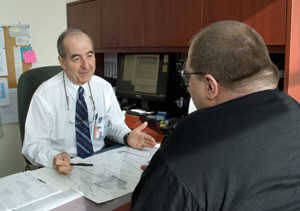 Dr. Christou speaking about the new equipment at the Lachine Campus Dr. Christou