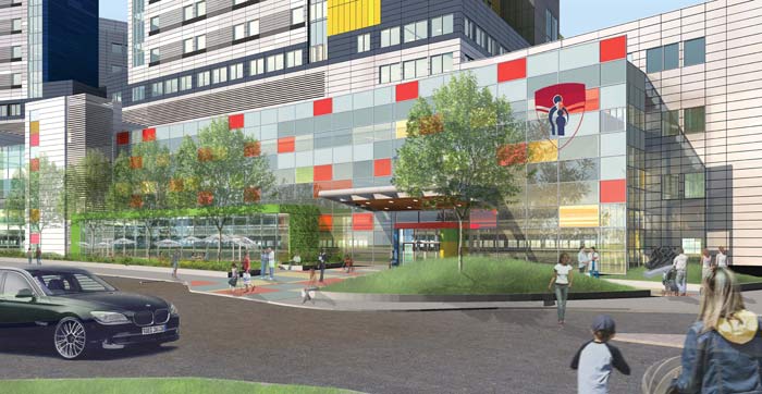 artist rendering of the Montreal Children's Hospital