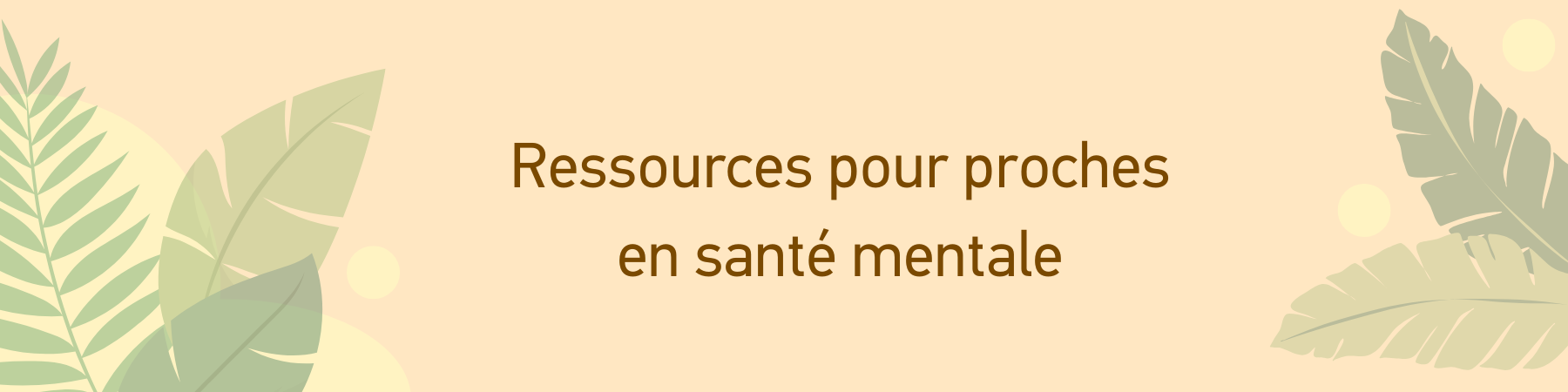 Ressources pour proche en santé mentale