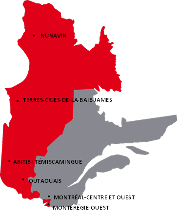 Territoire du RUIS McGill (en rouge