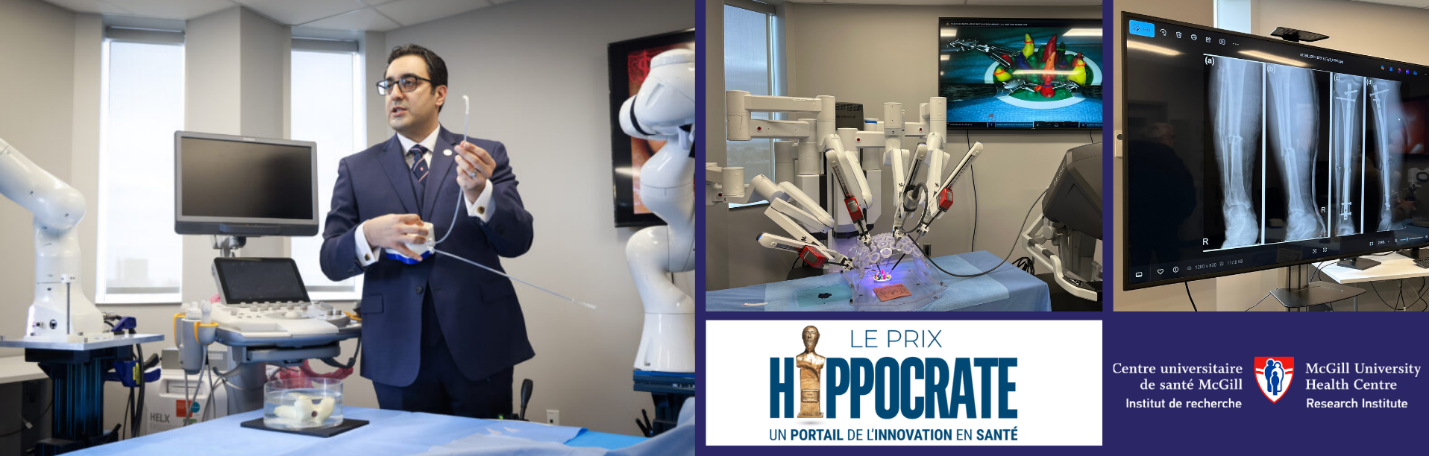 Le professeur Amir Hooshiar (à gauche) est le directeur fondateur du Centre supérieur de performance chirurgicale et de robotique (SuPER), lauréat du Prix Hippocrate 2025 Innovation technologique — Catégorie Transformateur.