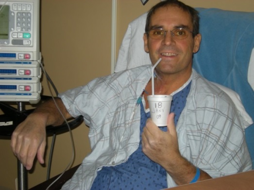 Gérard, quelques semaines après sa transplantation du foie, en 2009.