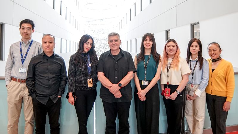Prof. Lebrun’s research team. From left to right: Yizhou Zhang, Gang Yan, Leslie Azarel Chaltel Lima, Jean-Jacques Lebrun, Shima Rahimirad, Cheng Yang, Houng Nguyeun and Ni Wang.