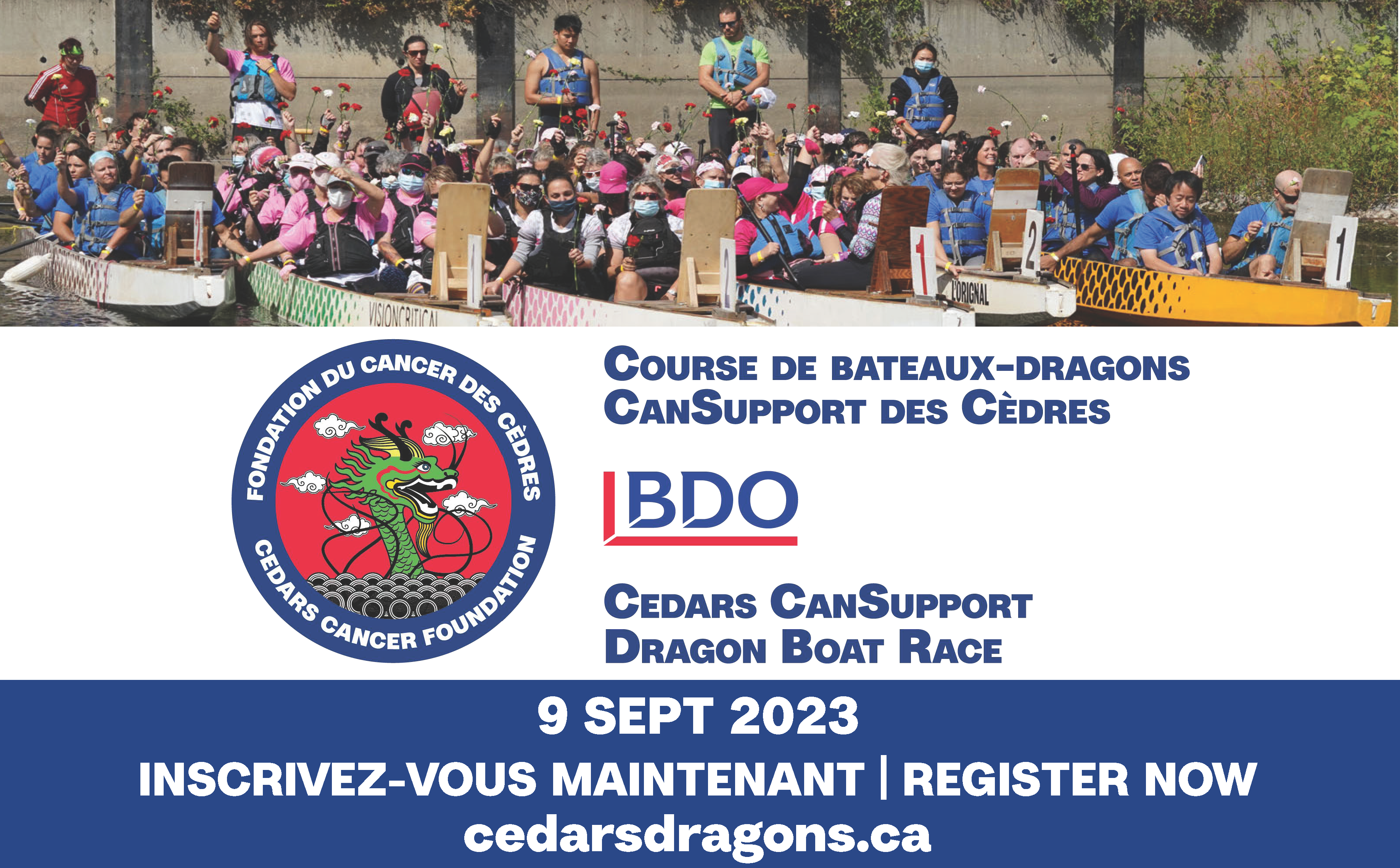 Course de bateaux-dragons CanSupport des Cèdres